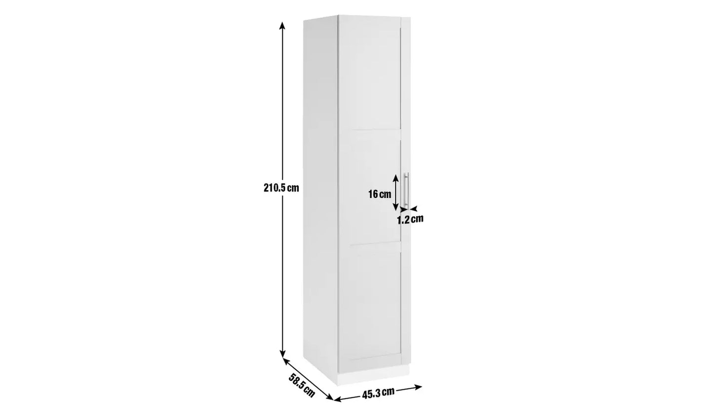 Habitat Munich Panelled 1 Door Wardrobe - Anthracite